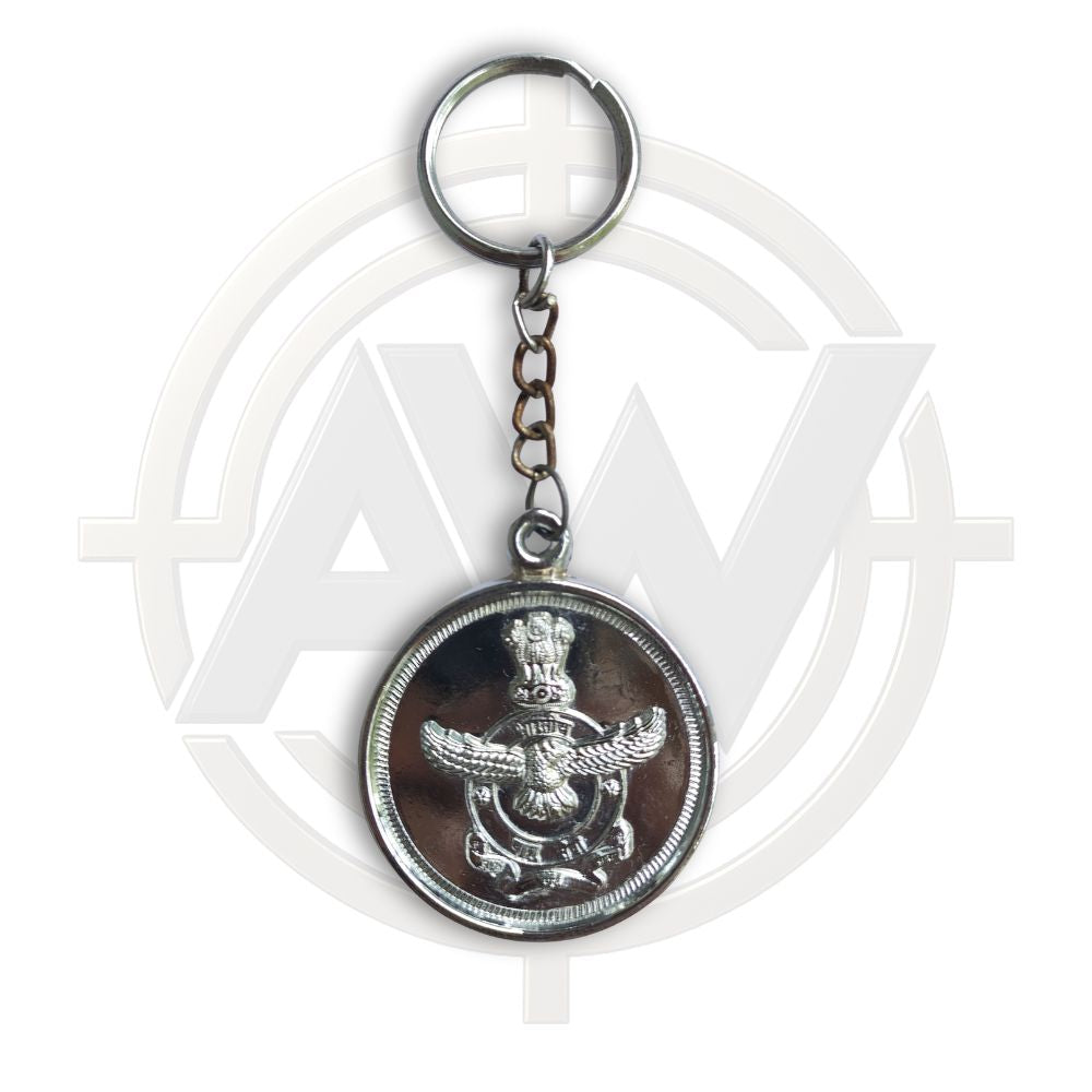 Indian Air Force Emblem Antique Brass Keychain