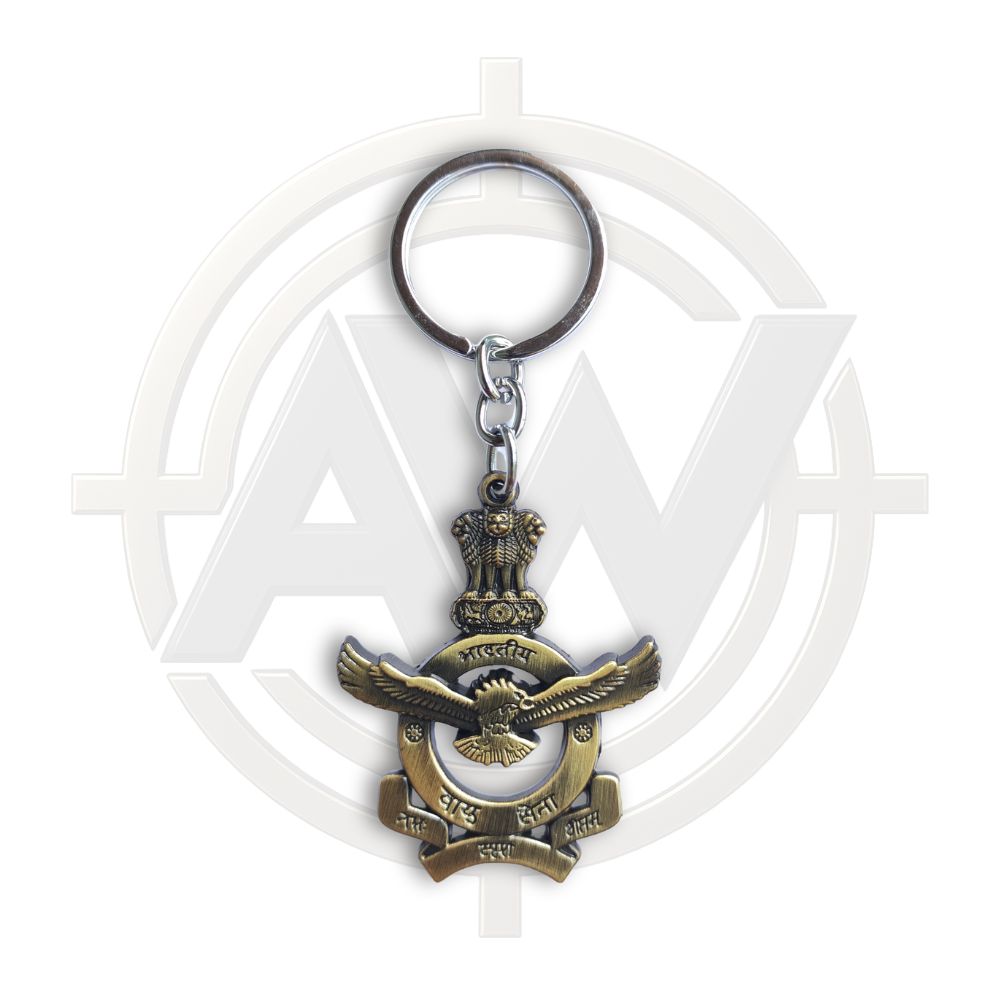 Indian Air Force Emblem Antique Finish Keychain