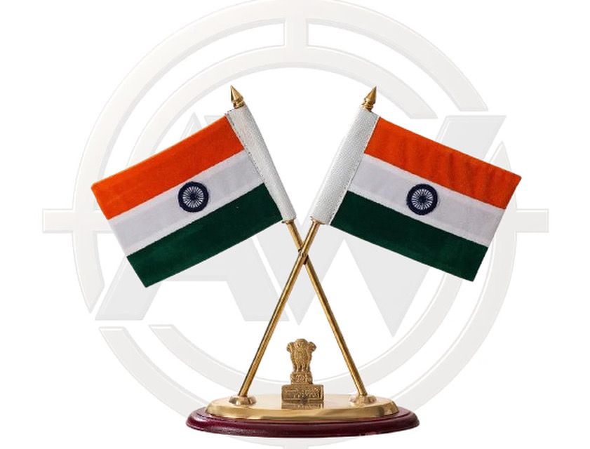 Ashoka Emblem Indian Flag Table Stand