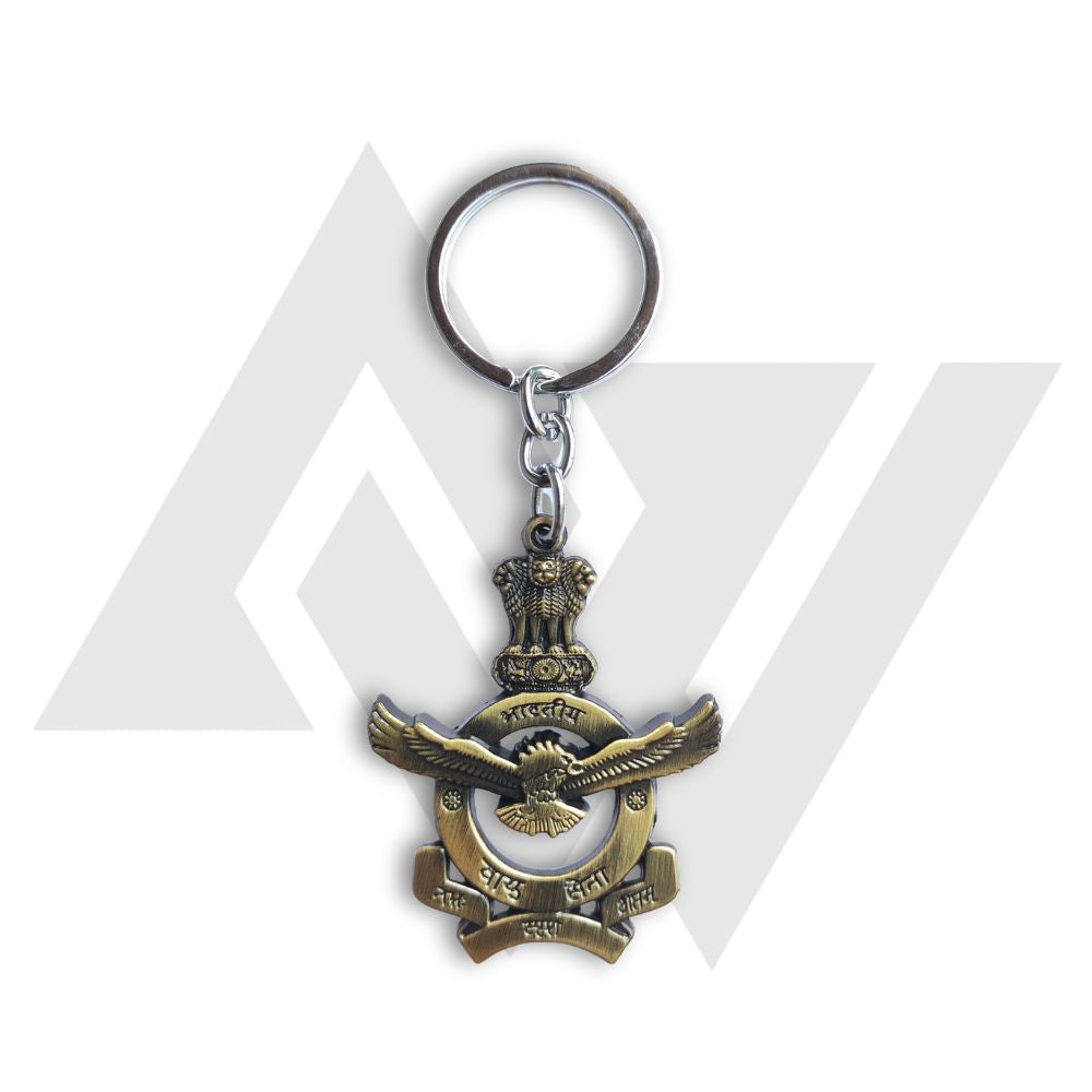 Indian Air Force Emblem Antique Finish Keychain