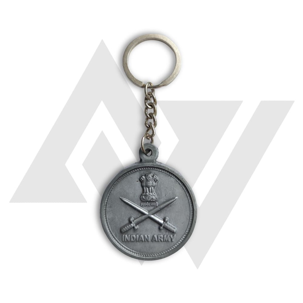 Indian Army Emblem Antique Brass Keychain