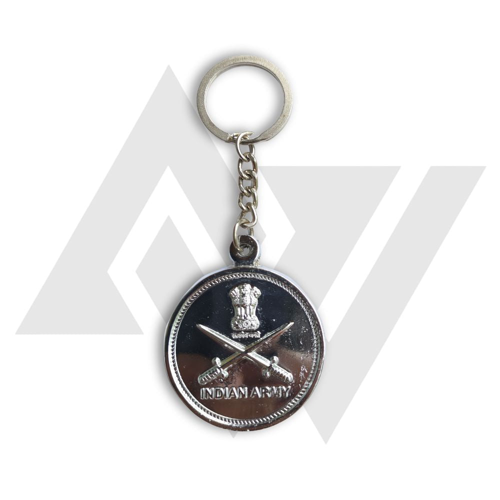 Indian Army Emblem Antique Brass Keychain