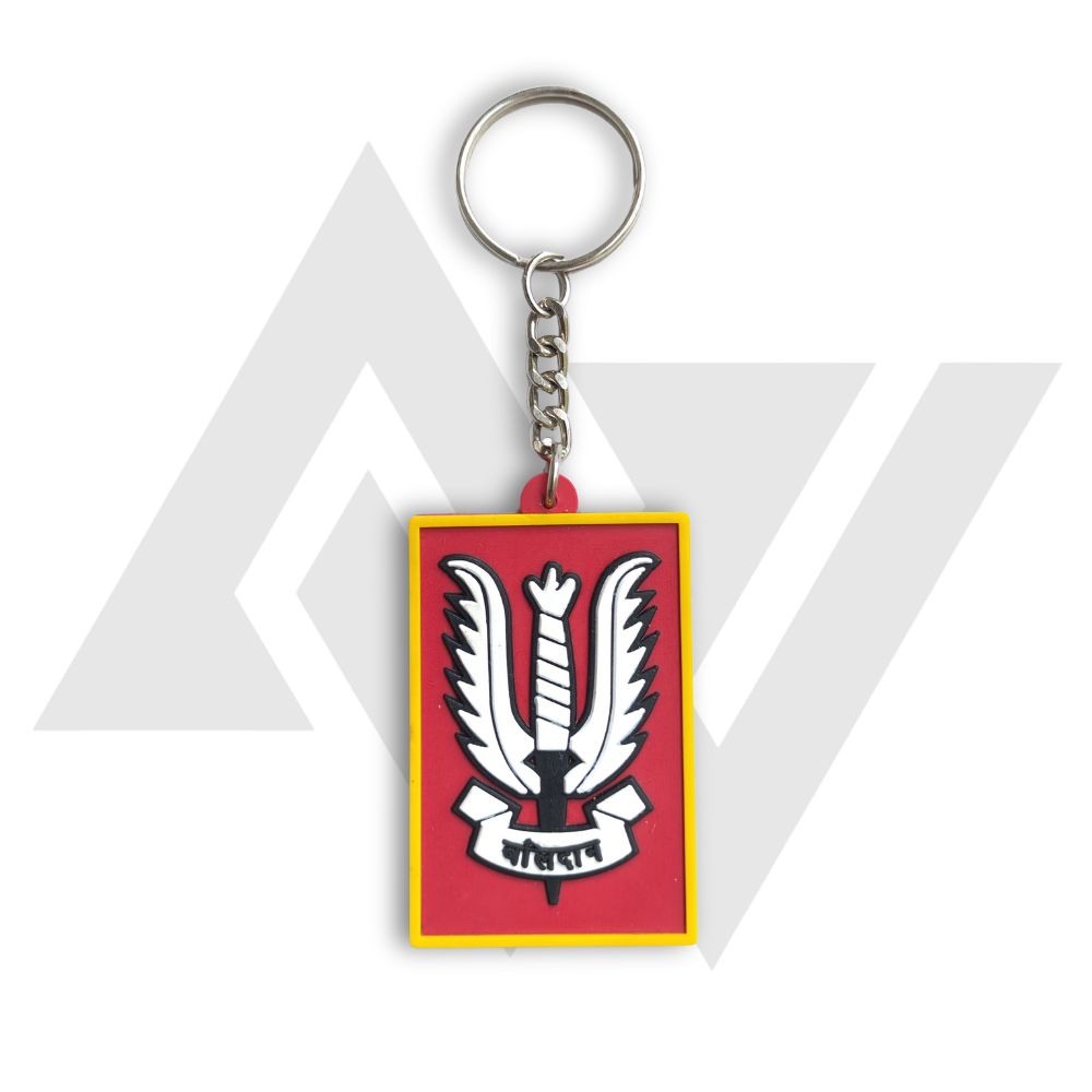 Indian Army Para Special Forces Red & Yellow Rubber Keychain